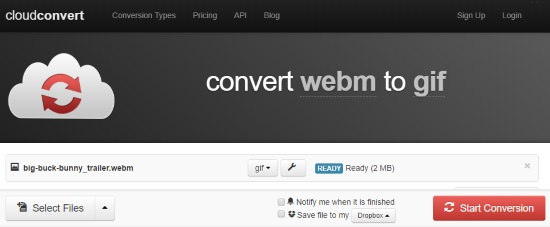 Online WebM to GIF converter