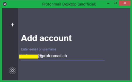 ProtonMail desktop add account