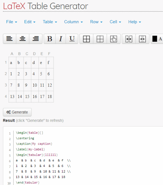 Tables Generator CSV to LaTeX