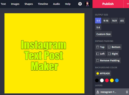 Instagram text post maker