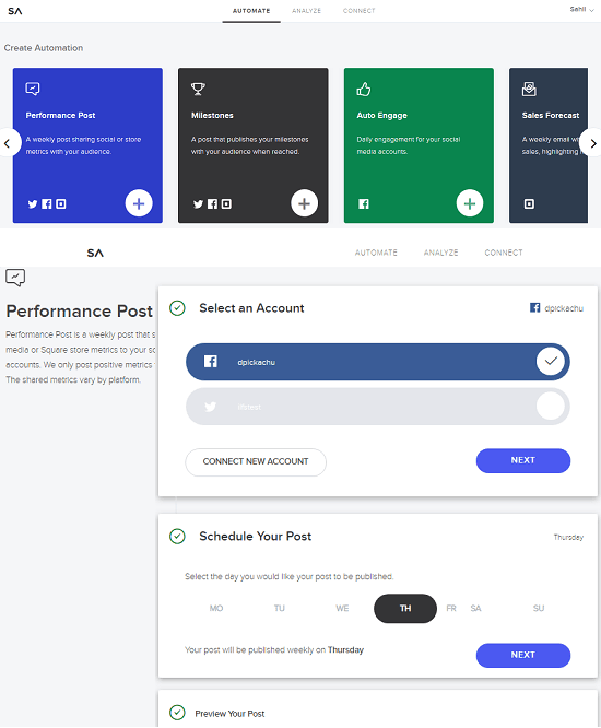 SumAll schedule post