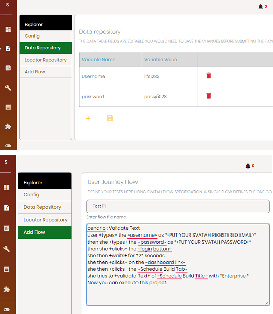 Svatah flow and data repository