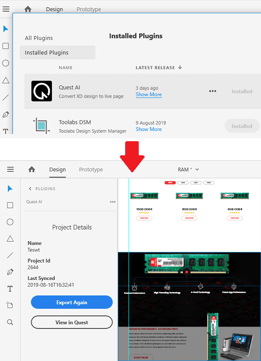 XD Design as hosted responsive page