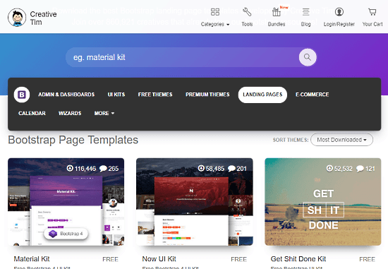 CreativeTim Bootstrap templates