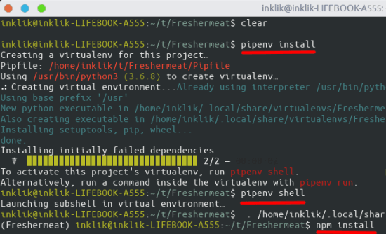 installing and configuring through pipenv