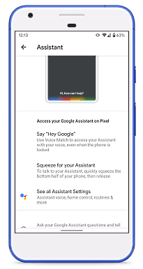 Access Google Assistant Toggles in system settings