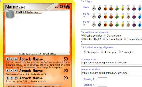 create pokemon card online