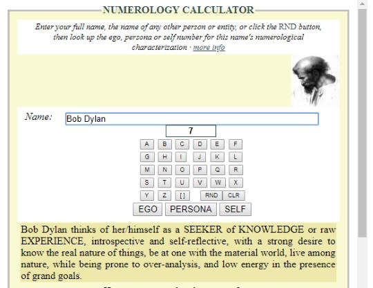 online word numerology calculator