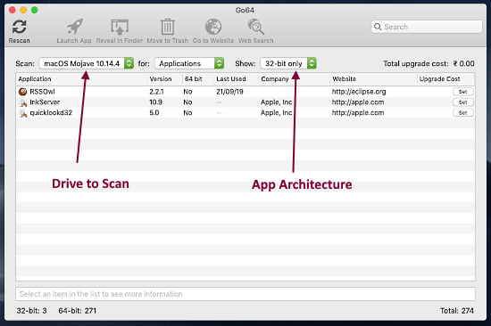 check 32-bit app compatibility in macos catalina