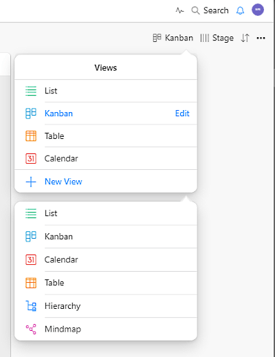 kanban boards with hierarchy mind map