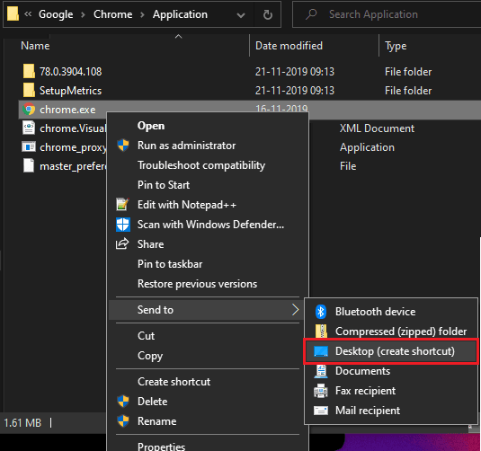 Chrome Windows 10 location