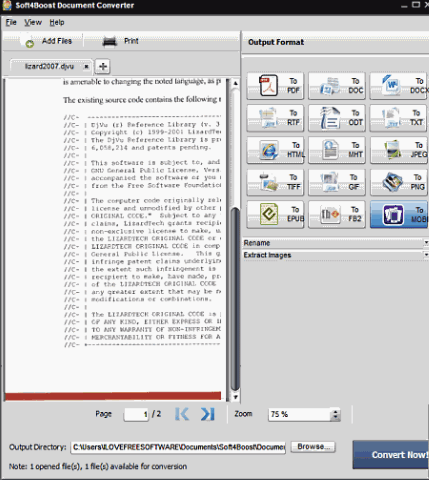 DJVU to MOBI converter software