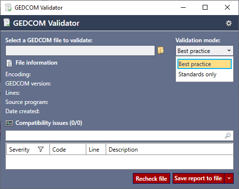 GEDCOM Validator intreface