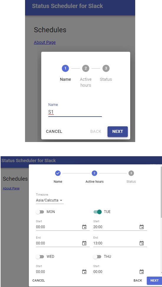 Set Status for salck