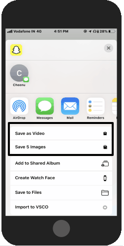 save Snapchat photos as video