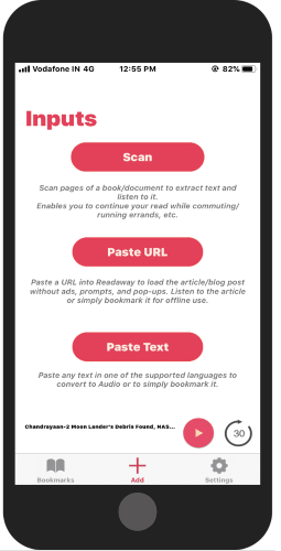 scan the document to get the audio