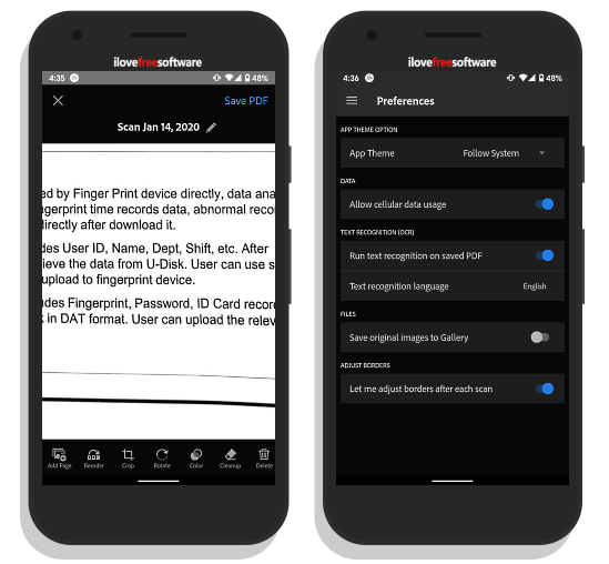 scan documents, forms, business cards with OCR