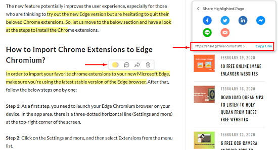 How to Highlight Webpages in Microsoft Edge Chromium 1