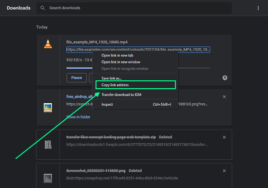 how to play downloading link in vlc