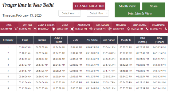 see Islamic prayer times online