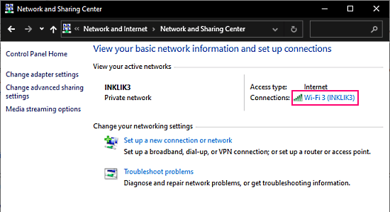 view saved wifi password using windows settings