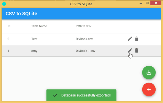 CSV to SQLite in action