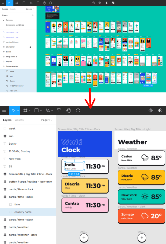 Contra Wireframe Kit in Figma