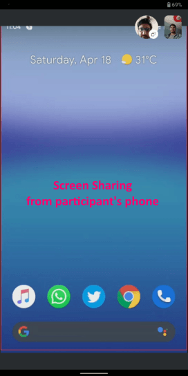 Android screen sharing with Skype