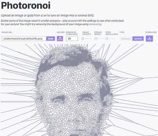 Turn an image into a voronoi SVG