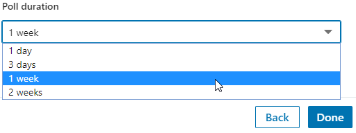 Choose the poll duration