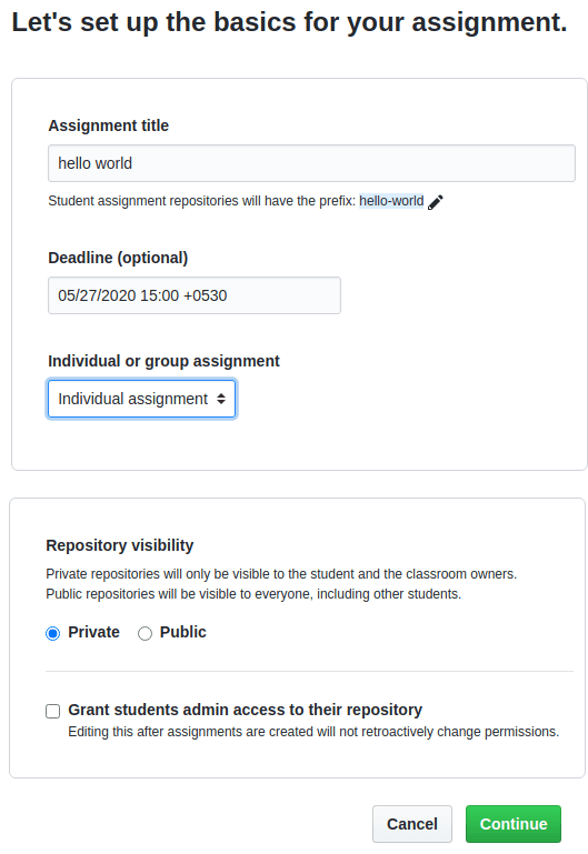 assignment type google classroom