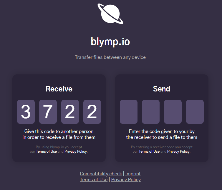 Receive or Send files using Blymp