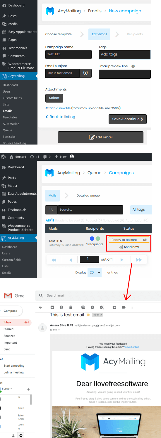 AcyMailing WordPress Newsletter Plugins in action