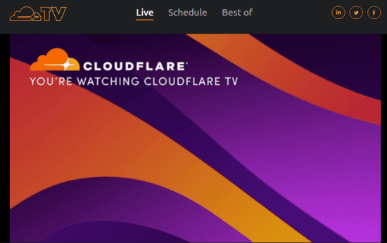 Cloudflare TV for 24x7 Live Television Broadcast for Tech Programs