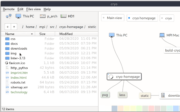 File Manager Software with Visual Bookmarks, Local and P2P File Sharing