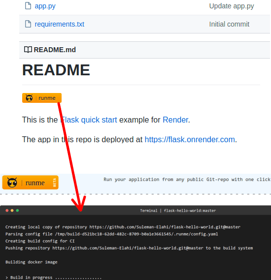 Run your Application from any Git-repo with One Click: Runme