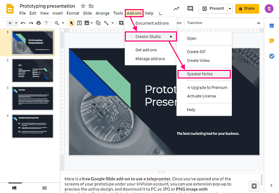 download speaker notes from google slides