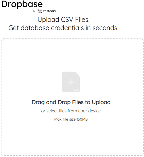 dropbase upload CSV