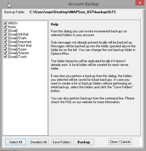 imapsize config