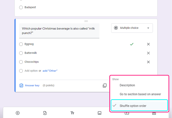 Automatically Shuffle Answer Choices in Google Forms