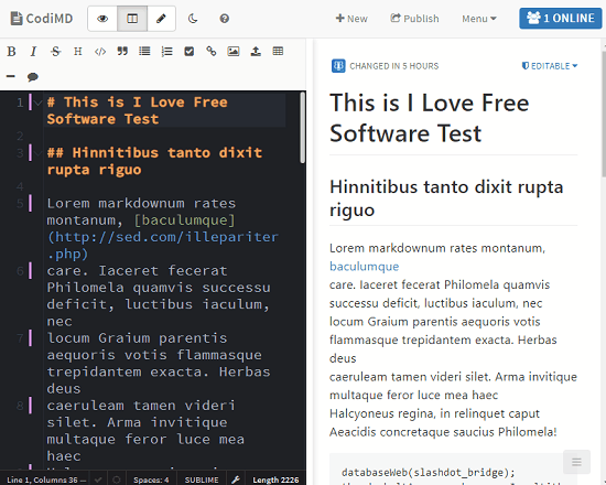 CodiMD markdown editing