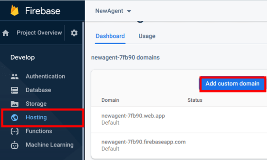 Firebase add a cistom domain