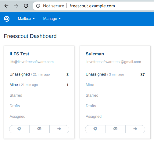 FreeScout dashboard