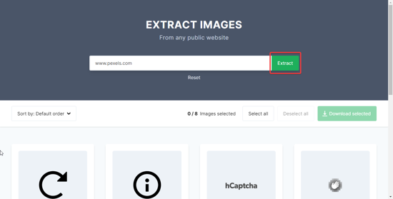 Extracting image of Pexels
