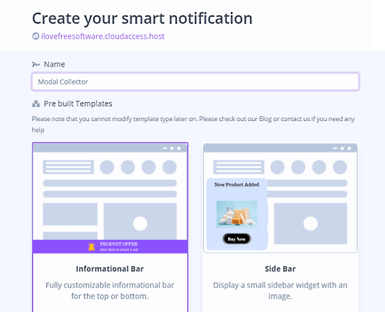 pick a notification type