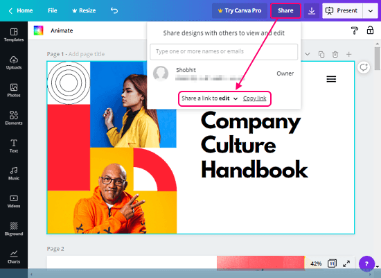 collaborate in canva