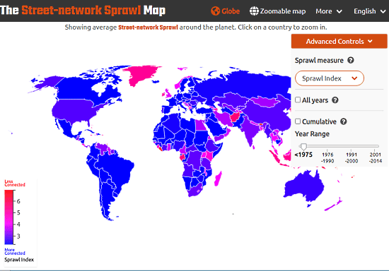 street-network sprawl map