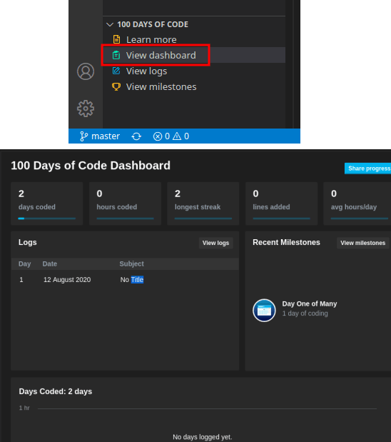 100 Days of Code Dashboard