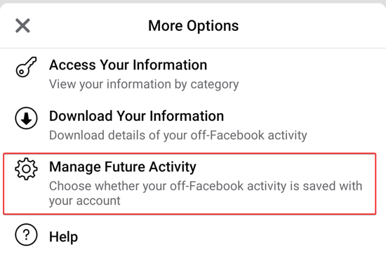 Manage Future Activity