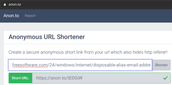 anon to anonymous url shortener